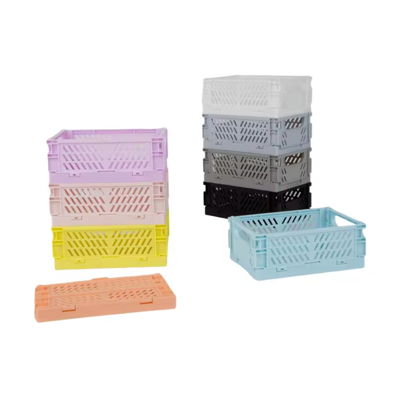  Home small organizer desktop folding plastic folding storage basket