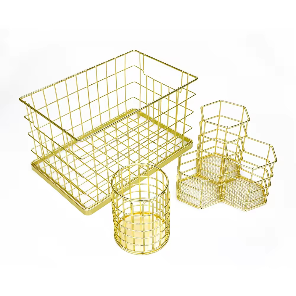 Wire Rack Bathroom Desk Storage Basket